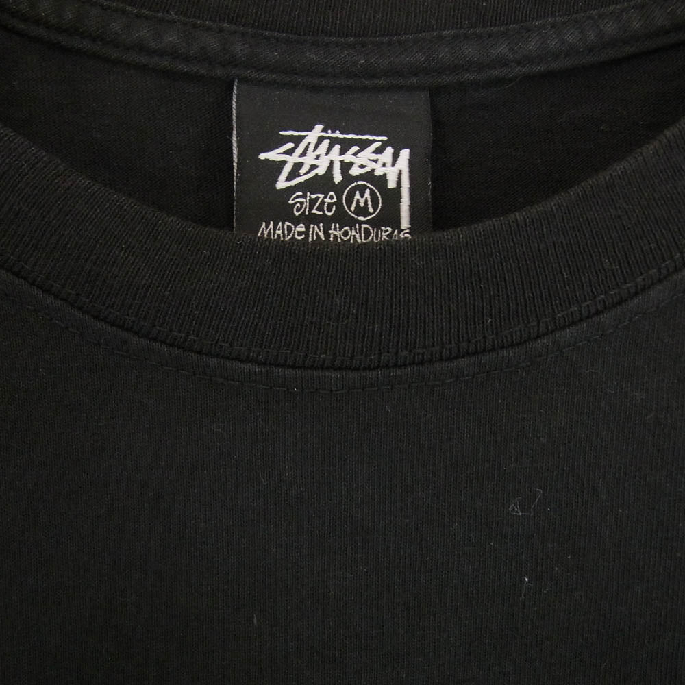 STUSSY ステューシー ストック ロゴ クルーネック 半袖 Tシャツ  S/S TEE ブラック系 M【中古】