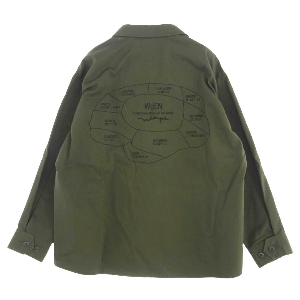 WTAPS ダブルタップス 21AW 212WDT-SHM02 JUNGLE BRAIN EMBROIDERED JACKET ジャングル ブレイン 刺繍 ジャケット カーキ系 02【中古】