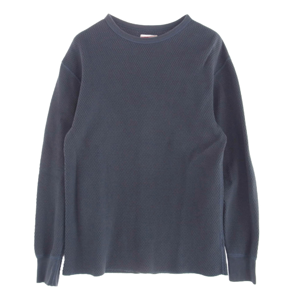 The REAL McCOY'S ザリアルマッコイズ ハニカムサーマルニット ロング スリーブシャツ 長袖 カットソー ネイビー系 40【中古】