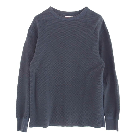 The REAL McCOY'S ザリアルマッコイズ ハニカムサーマルニット ロング スリーブシャツ 長袖 カットソー ネイビー系 40【中古】