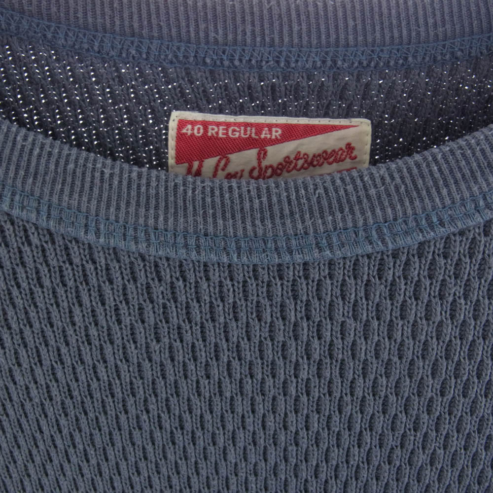 The REAL McCOY'S ザリアルマッコイズ ハニカムサーマルニット ロング スリーブシャツ 長袖 カットソー ネイビー系 40【中古】