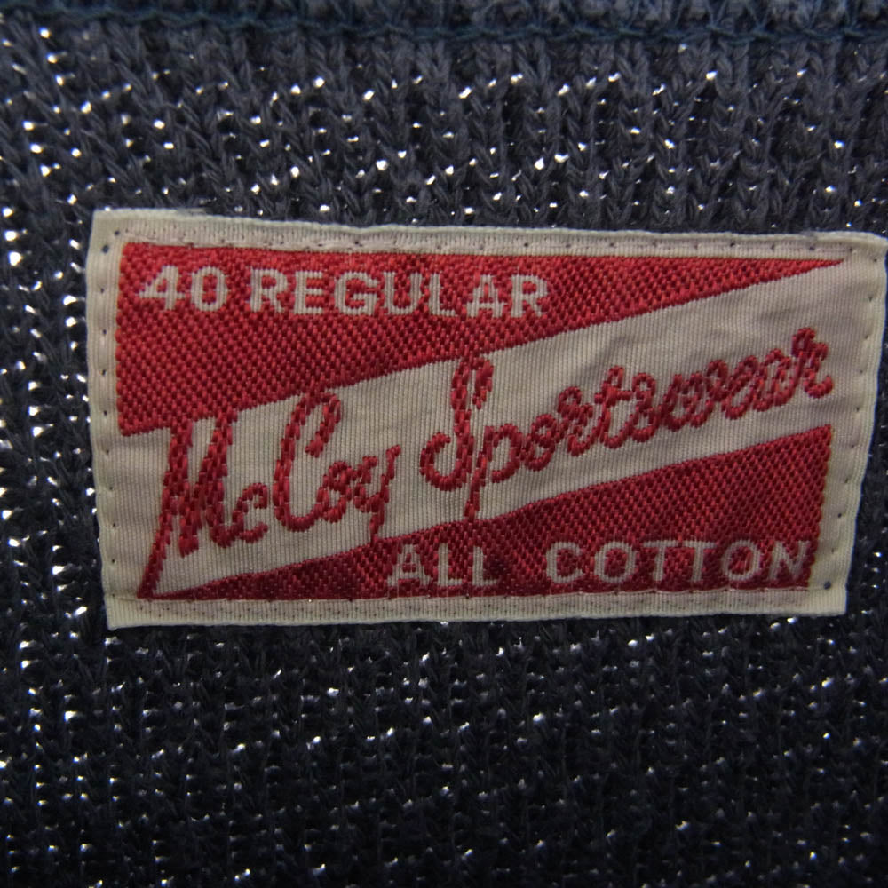 The REAL McCOY'S ザリアルマッコイズ ハニカムサーマルニット ロング スリーブシャツ 長袖 カットソー ネイビー系 40【中古】