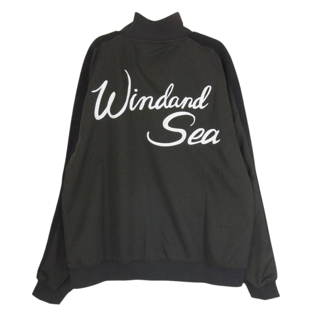 WIND AND SEA ウィンダンシー WDS-O-ATT-24-Q2-JER-01 トラックジャケット ライン 刺繡ロゴ ジップアップ ブルゾン ブラック系 M【美品】【中古】