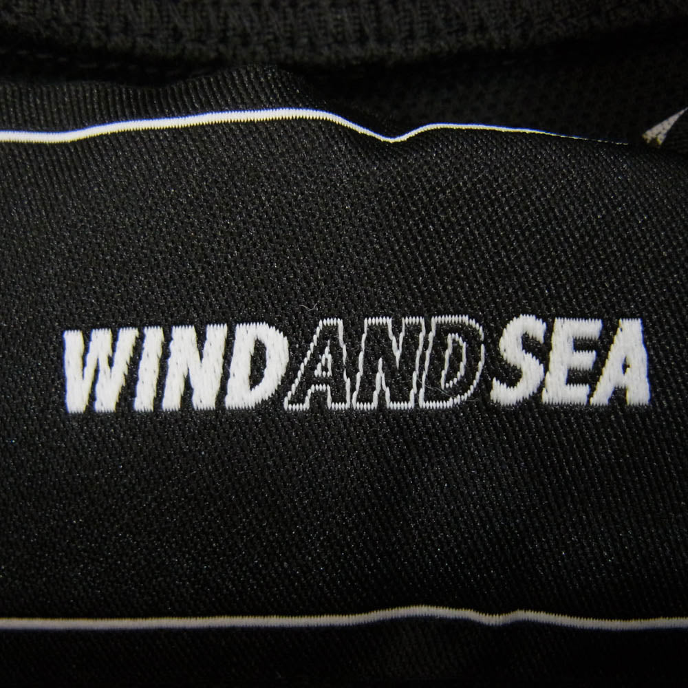 WIND AND SEA ウィンダンシー WDS-O-ATT-24-Q2-JER-01 トラックジャケット ライン 刺繡ロゴ ジップアップ ブルゾン ブラック系 M【美品】【中古】