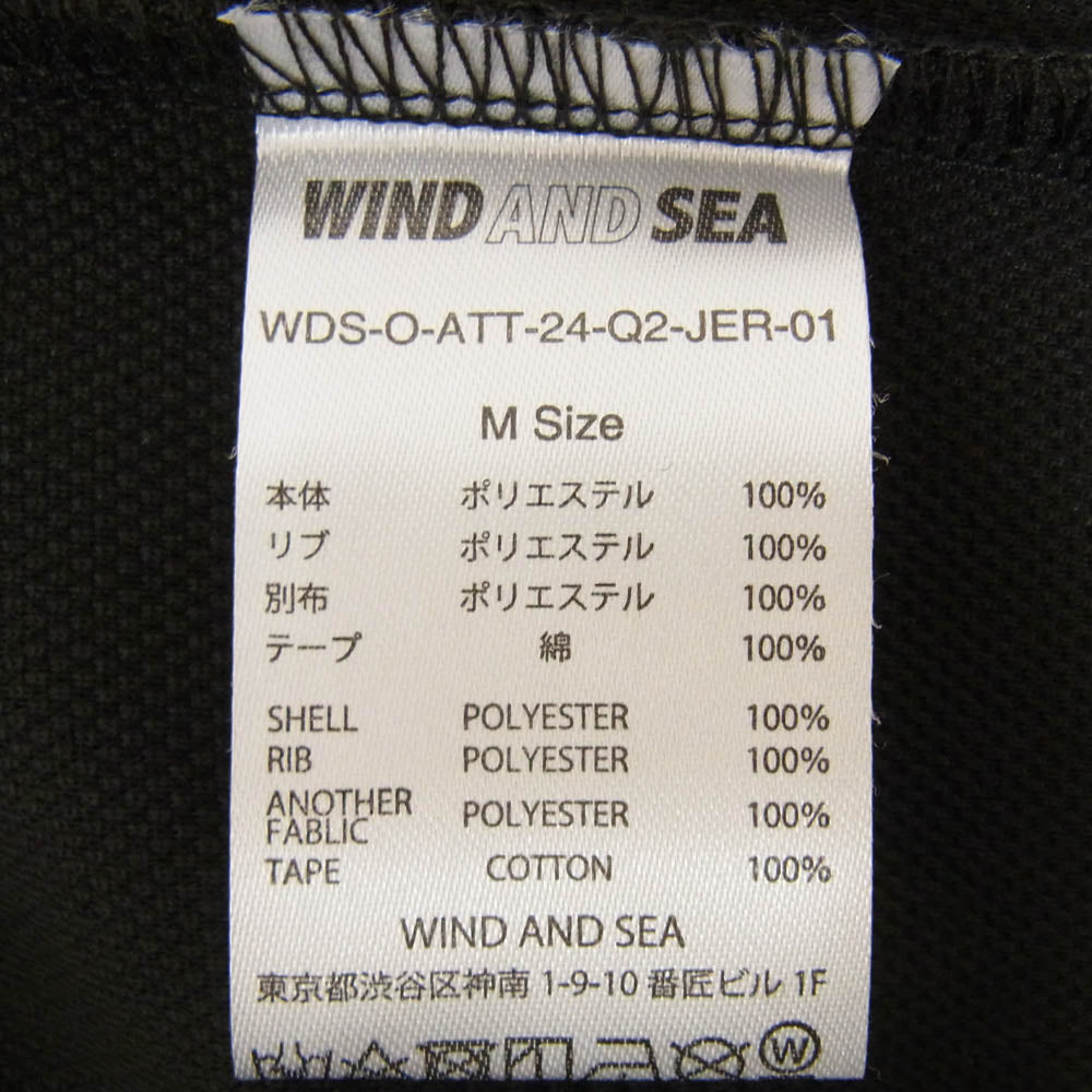 WIND AND SEA ウィンダンシー WDS-O-ATT-24-Q2-JER-01 トラックジャケット ライン 刺繡ロゴ ジップアップ ブルゾン ブラック系 M【美品】【中古】