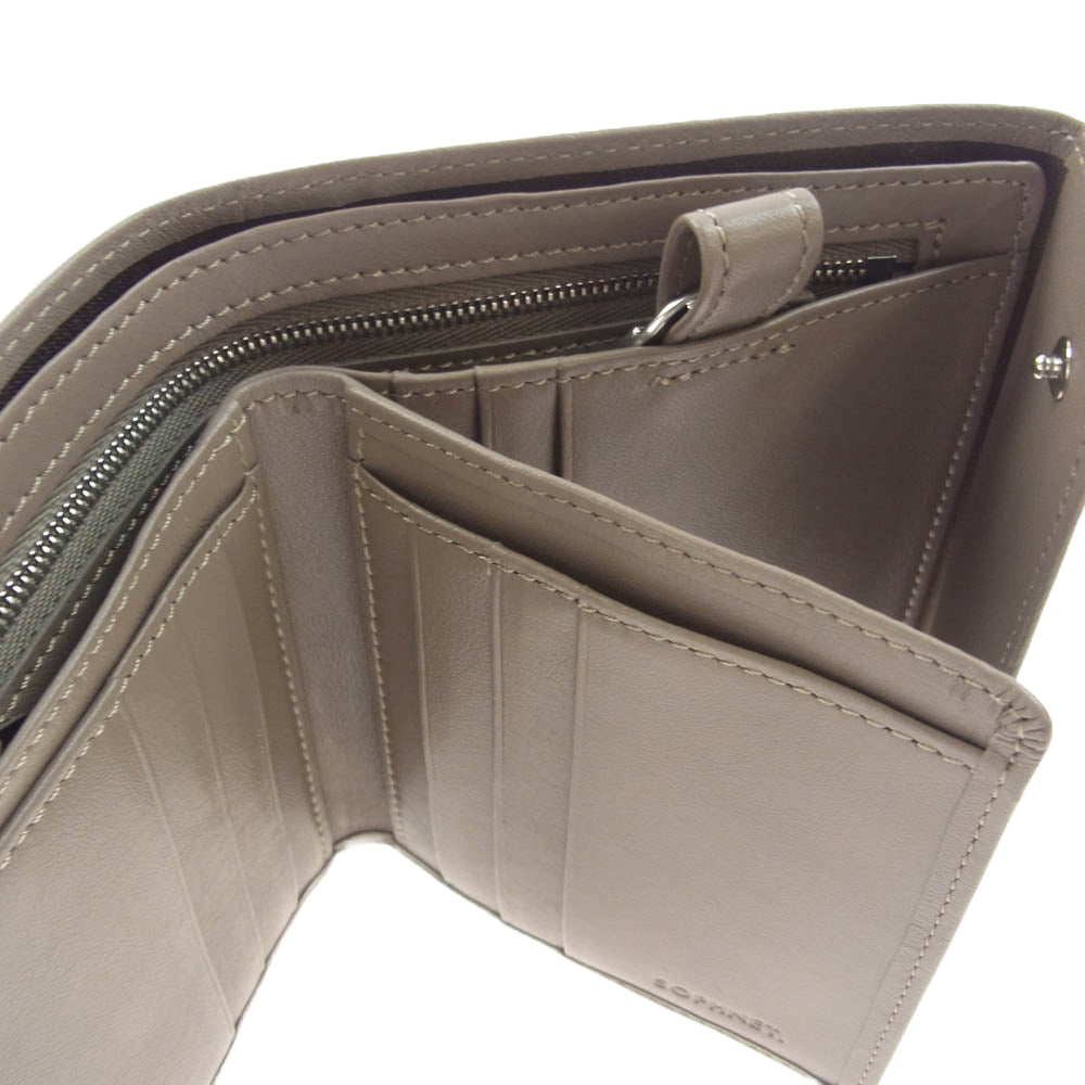 SOPHNET. ソフネット SOPH-242087 LEATHER WALLET レザーウォレット ベージュ系【極上美品】【中古】
