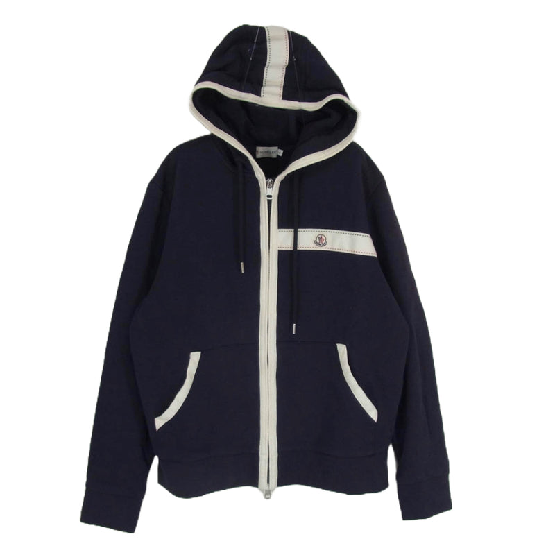 MONCLER モンクレール MAGLIA CARDIGAN フルジップ スウェット パーカー ネイビー系 L【中古】