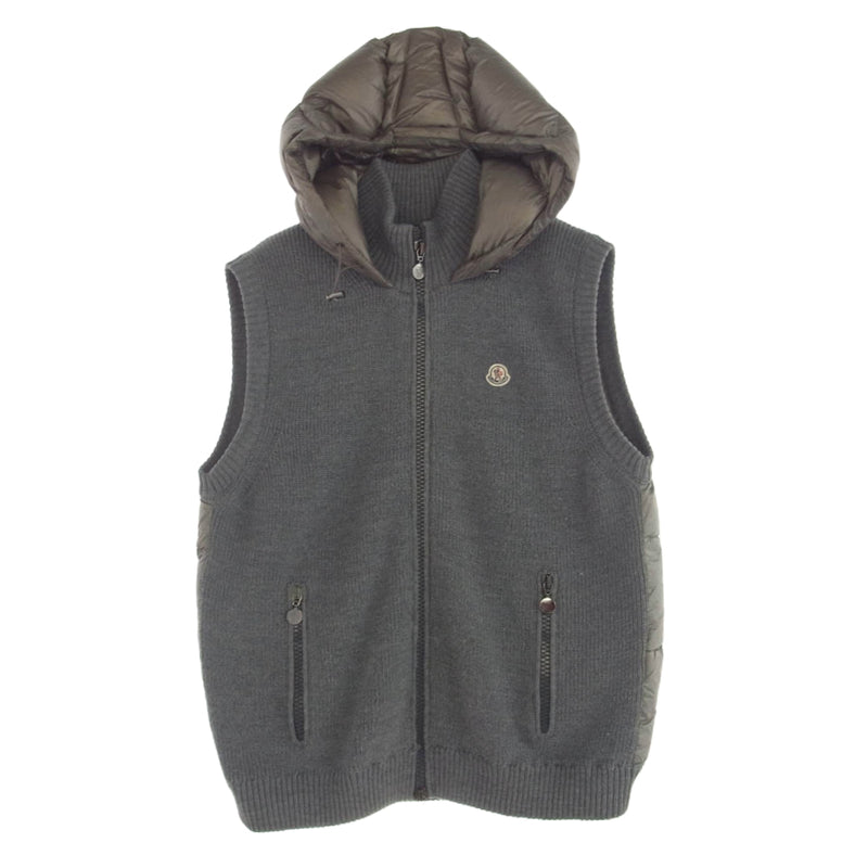 MONCLER モンクレール MAGLIONE TRICOT GILET ニット ダウン ベスト グレー系 XXL【中古】