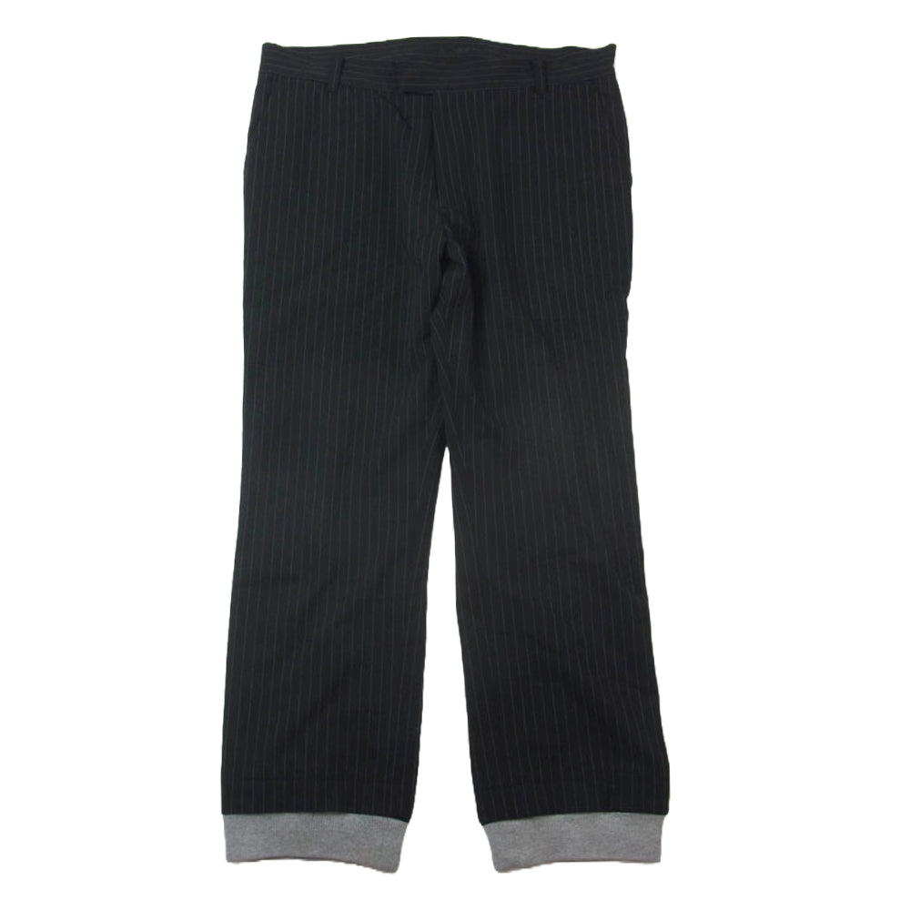 ディスカバード 15AW DC-AW15-SPT-01 裾スウェットリブ切替 ストライプ スラックス パンツ ブラック系 2【中古】