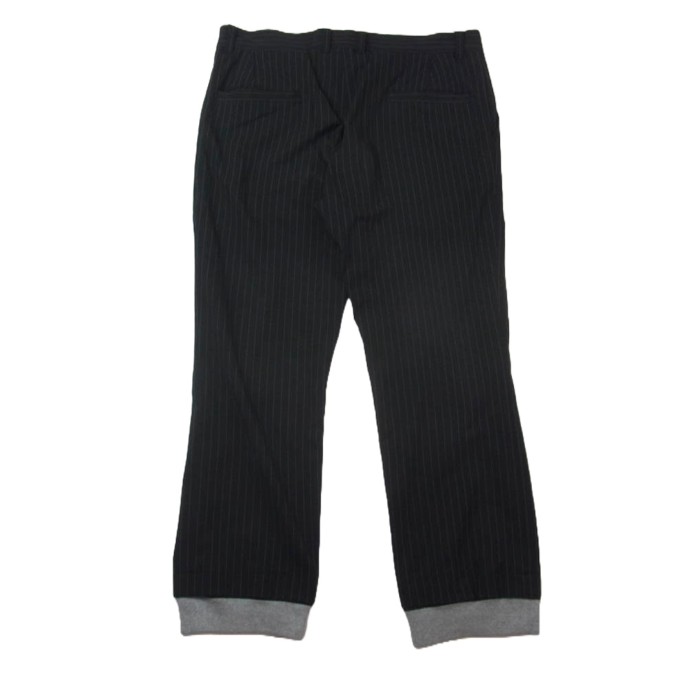 ディスカバード 15AW DC-AW15-SPT-01 裾スウェットリブ切替 ストライプ スラックス パンツ ブラック系 2【中古】
