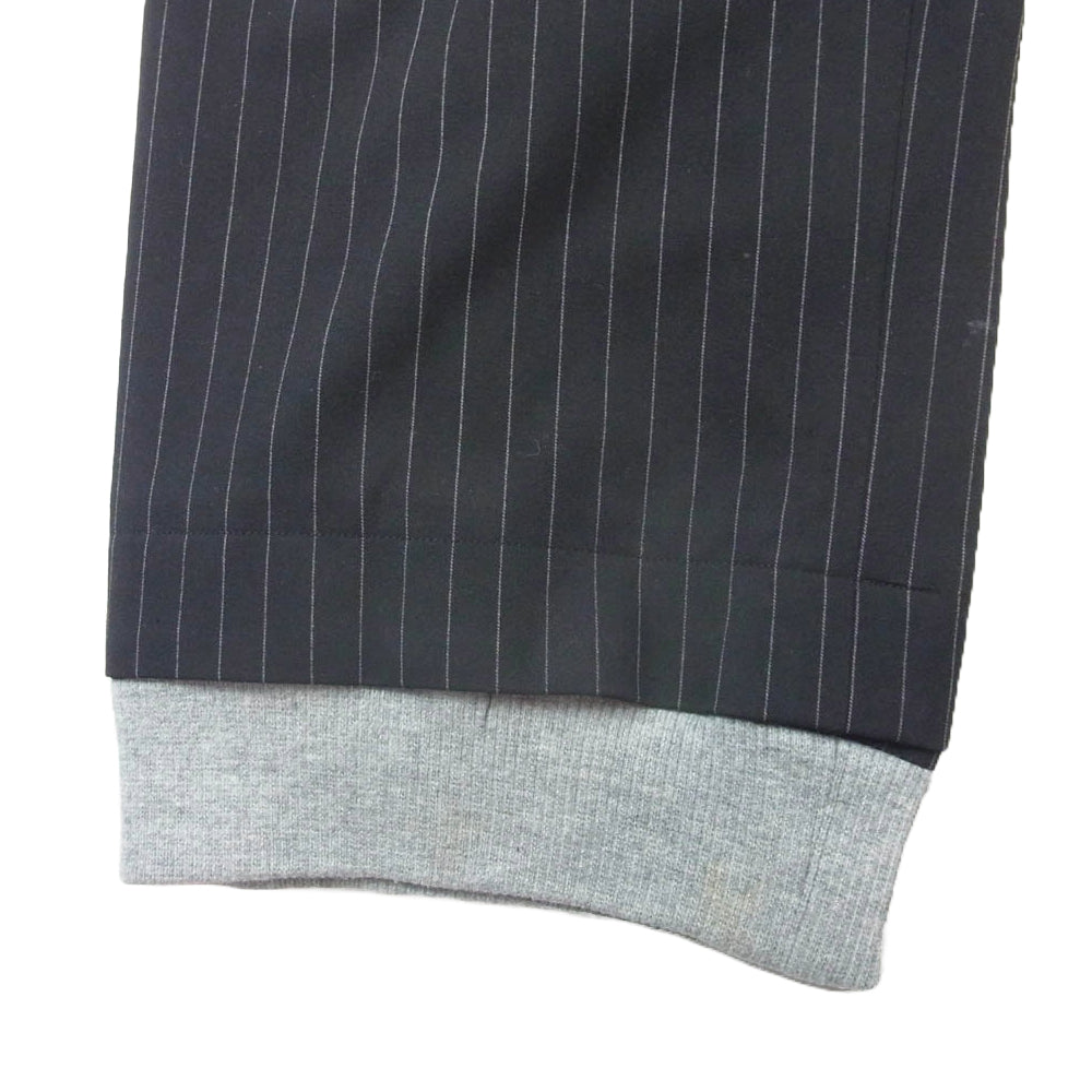 ディスカバード 15AW DC-AW15-SPT-01 裾スウェットリブ切替 ストライプ スラックス パンツ ブラック系 2【中古】