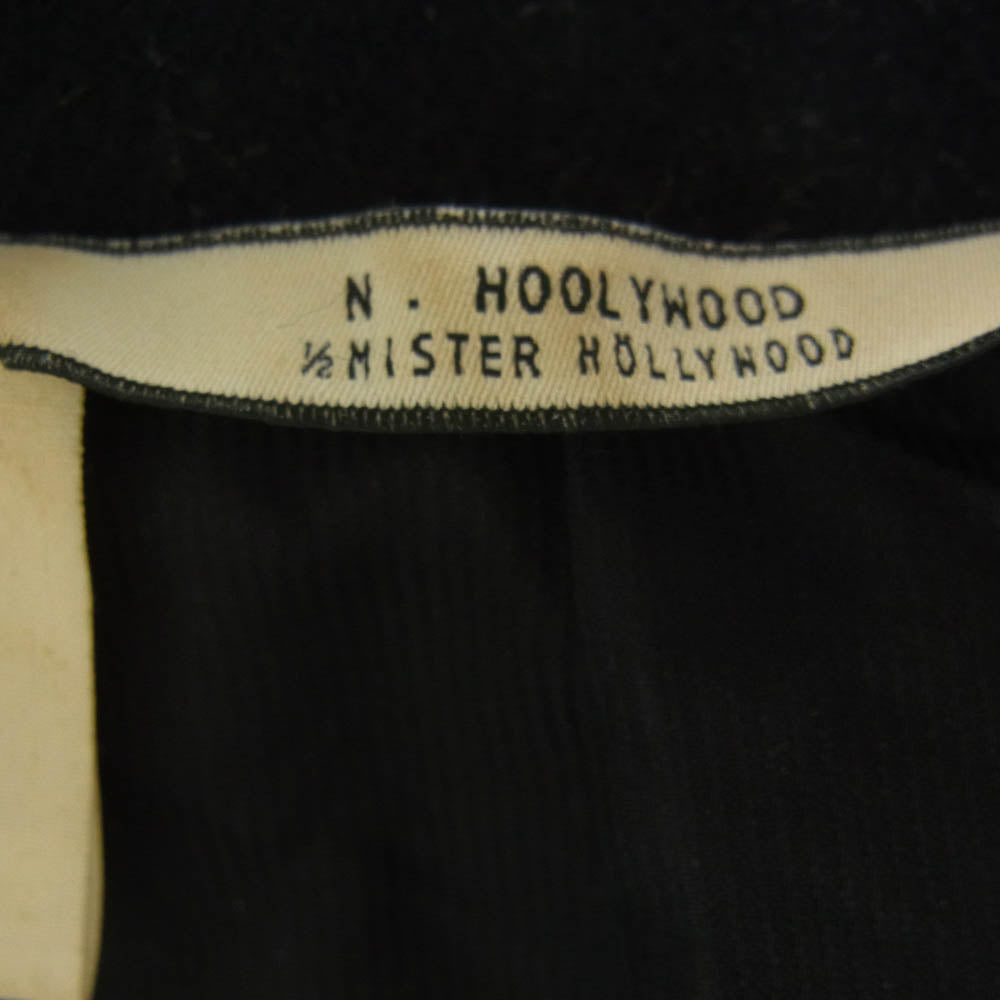 N.HOOLYWOOD エヌハリウッド 17AW 172-C005-025 ボタンレス オーバーサイズ ウール ロング コート ブラック系【中古】
