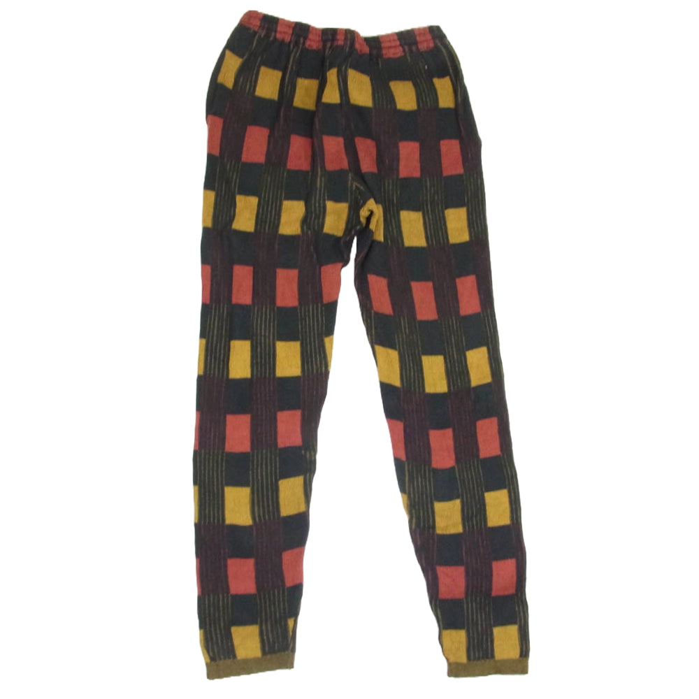 ISSEY MIYAKE イッセイミヤケ FT-61612 筆タグ 80's コットン リネン チェック パンツ ブラック系 M【中古】