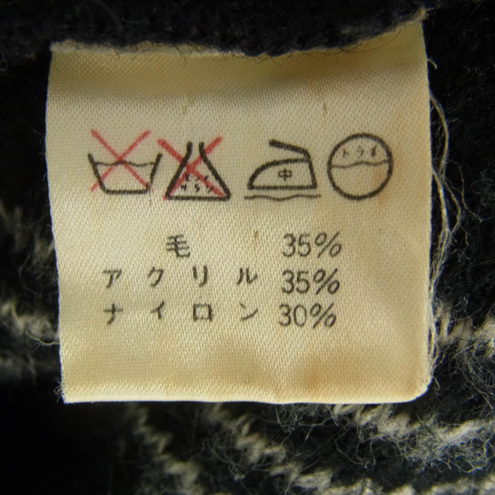 ISSEY MIYAKE イッセイミヤケ 筆タグ 80's ボートネック ストライプ ニット ブラック系 M【中古】