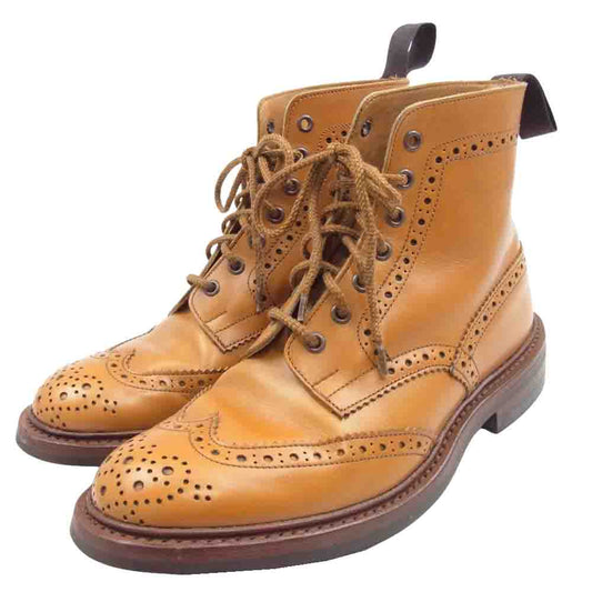 Tricker's トリッカーズ M5634 STOW ブローグブーツ ストウ ダイナイトソール エイコン ウイングチップ レザー カントリー ブーツ ブラウン系 7【中古】