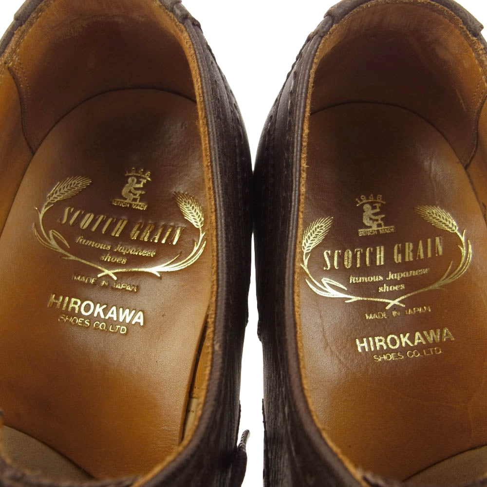 SCOTCH GRAIN スコッチグレイン 7900 メダリオン ストレートチップ レザー シューズ ブラウン系 25【中古】