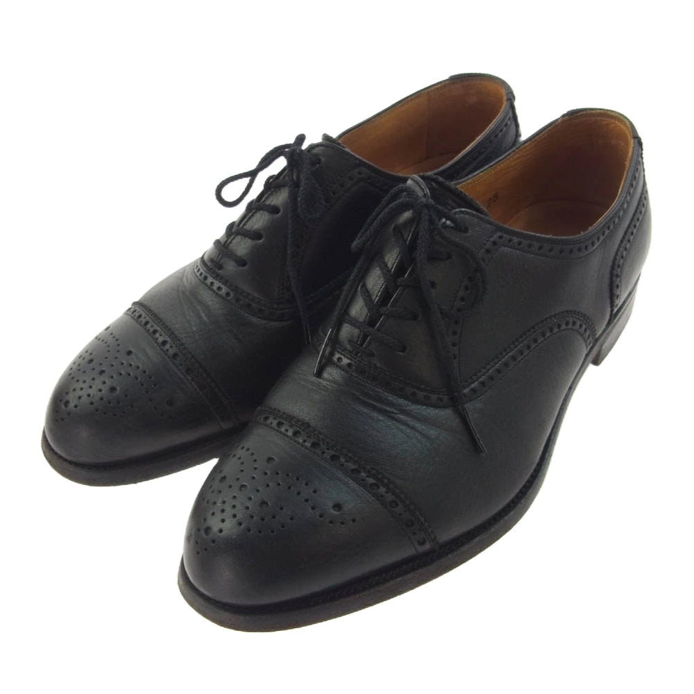 SCOTCH GRAIN スコッチグレイン 7900 メダリオン ストレートチップ レザー シューズ ブラック ブラック系 25【中古】
