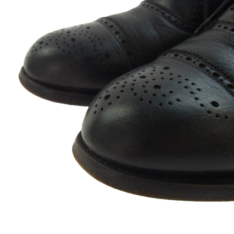 SCOTCH GRAINメダリオン ストレートチップ レザーシューズ ブラック