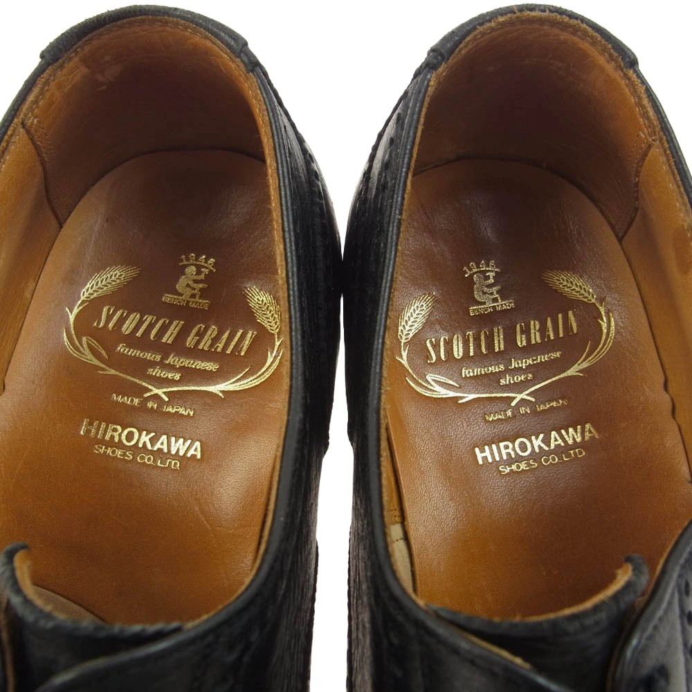 SCOTCH GRAIN スコッチグレイン 7900 メダリオン ストレートチップ レザー シューズ ブラック ブラック系 25【中古】