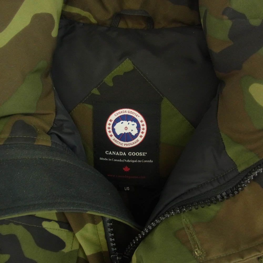 CANADA GOOSE カナダグース 2301JM 国内正規品 グリフィンインターナショナル RUSSELL PARKA ラッセル パーカ ダウン ジャケット カモ 迷彩 L カーキ系 L【中古】