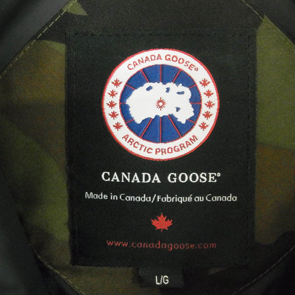 CANADA GOOSE カナダグース 2301JM 国内正規品 グリフィンインターナショナル RUSSELL PARKA ラッセル パーカ ダウン ジャケット カモ 迷彩 L カーキ系 L【中古】