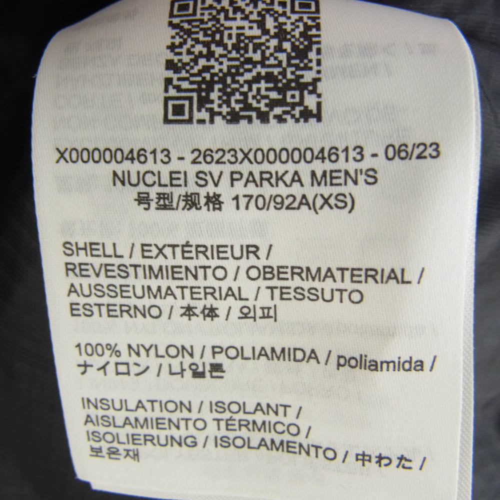 ARC'TERYX アークテリクス 2623X000004613 NUCLEI SV PARKA ニュー クレイ パーカー 中綿 フーディー ジャケット ネイビー系 XS【極上美品】【中古】