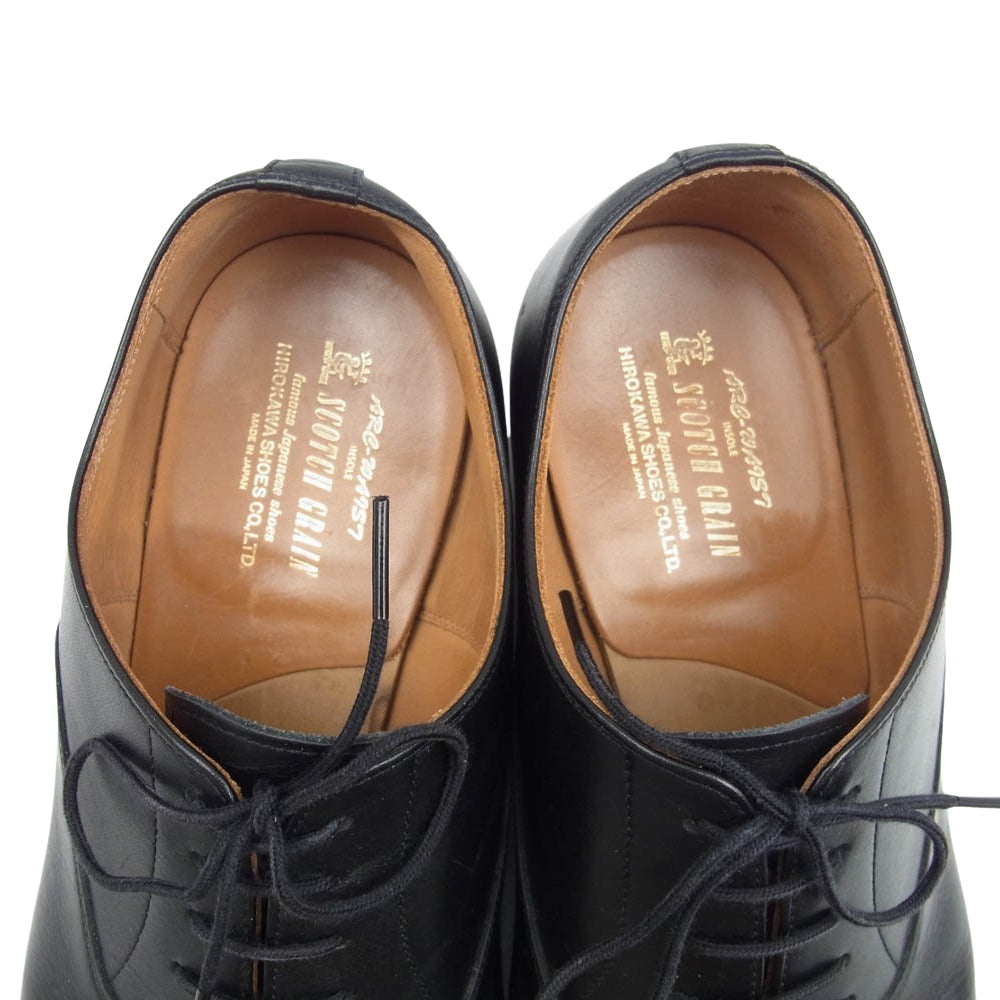 SCOTCH GRAIN スコッチグレイン F-0656 ストレート チップ ブラック レザー ドレス ビジネス シューズ 革靴 ブラック系 26.5【中古】