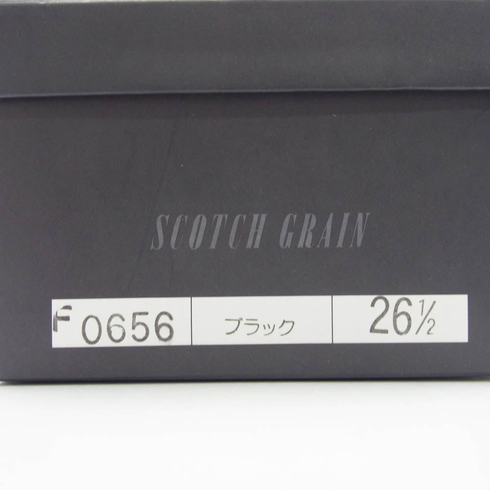 SCOTCH GRAIN スコッチグレイン F-0656 ストレート チップ ブラック レザー ドレス ビジネス シューズ 革靴 ブラック系 26.5【中古】