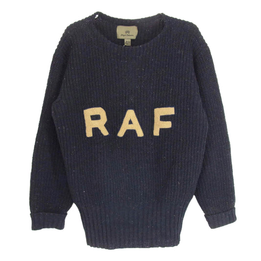 Nigel Cabourn ナイジェルケーボン 801004007 R.A.F SWEATER ワッペン ローゲージ ニット セーター ネイビー系 48【中古】