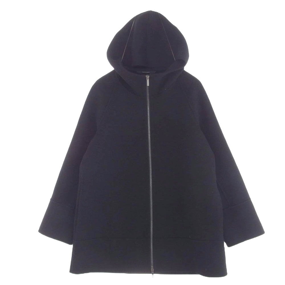 S Max Mara エスマックスマーラ 908601036 国内正規品 マックスマーラジャパンタグ ピュアヴァージンウール ジップ フーデッド コート ブラック系 34【中古】