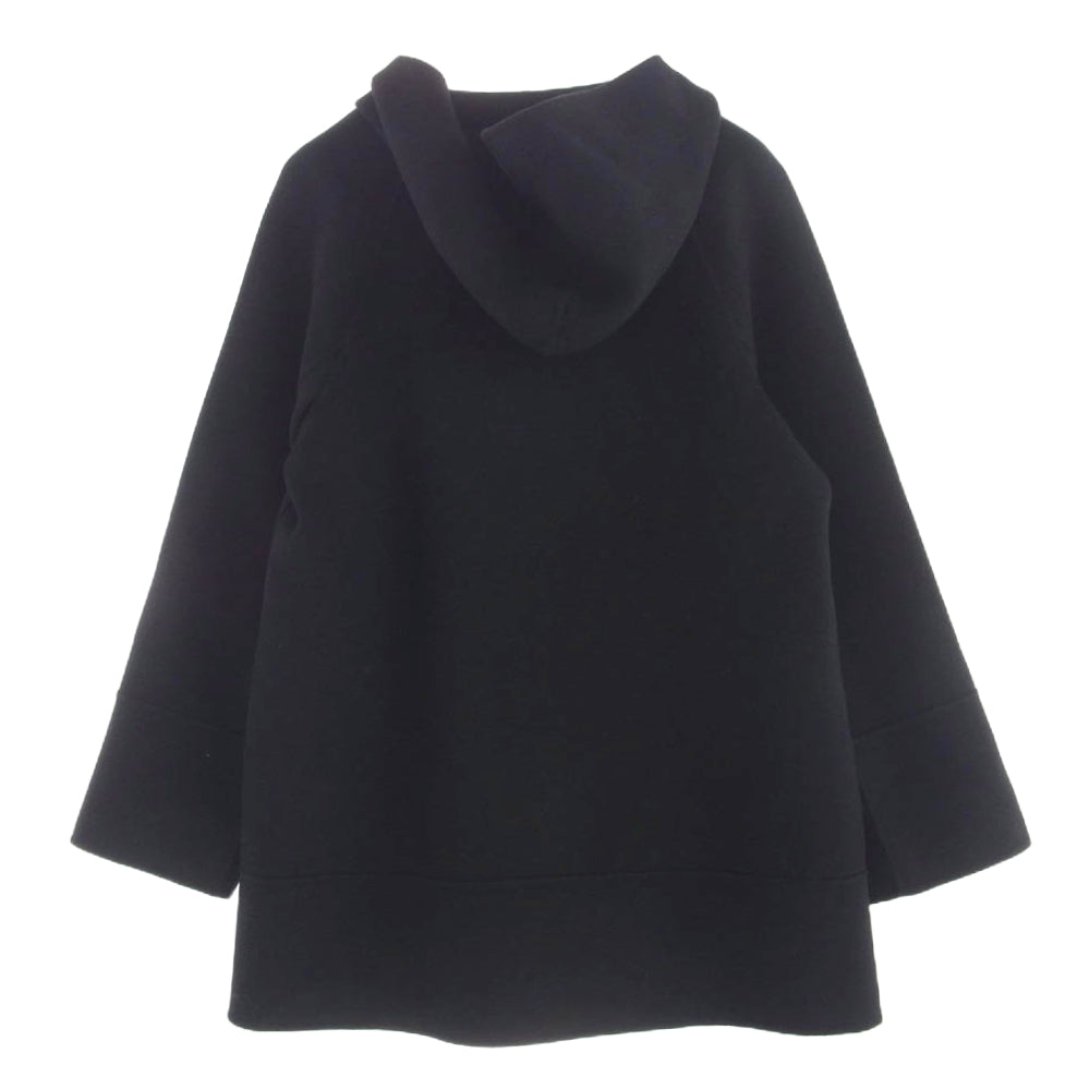 S Max Mara エスマックスマーラ 908601036 国内正規品 マックスマーラジャパンタグ ピュアヴァージンウール ジップ フーデッド コート ブラック系 34【中古】