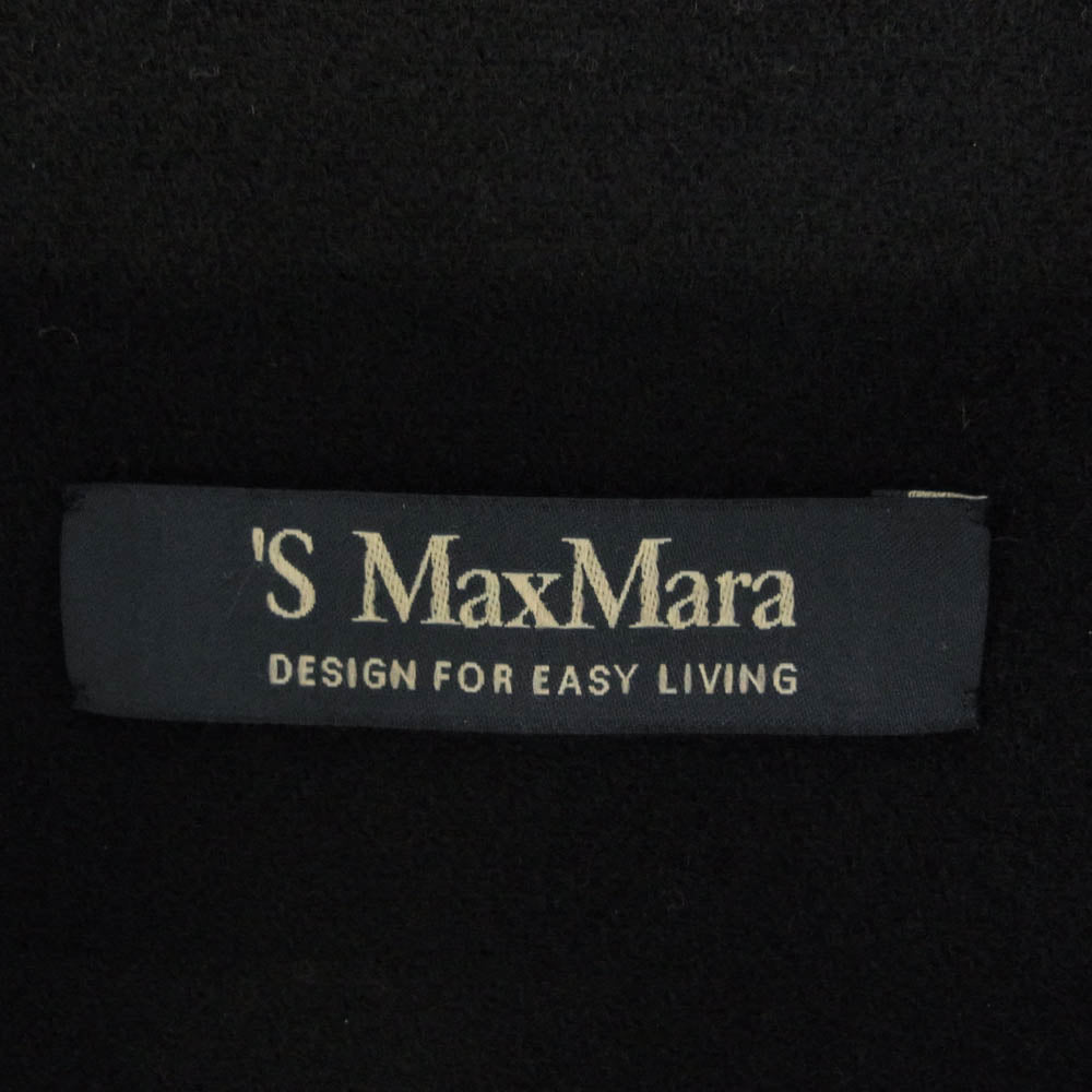 S Max Mara エスマックスマーラ 908601036 国内正規品 マックスマーラジャパンタグ ピュアヴァージンウール ジップ フーデッド コート ブラック系 34【中古】