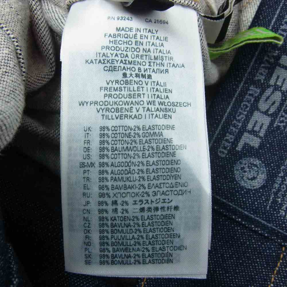 DIESEL ディーゼル denim jacket デニム ジャケット イタリア製 インディゴブルー系 L【中古】