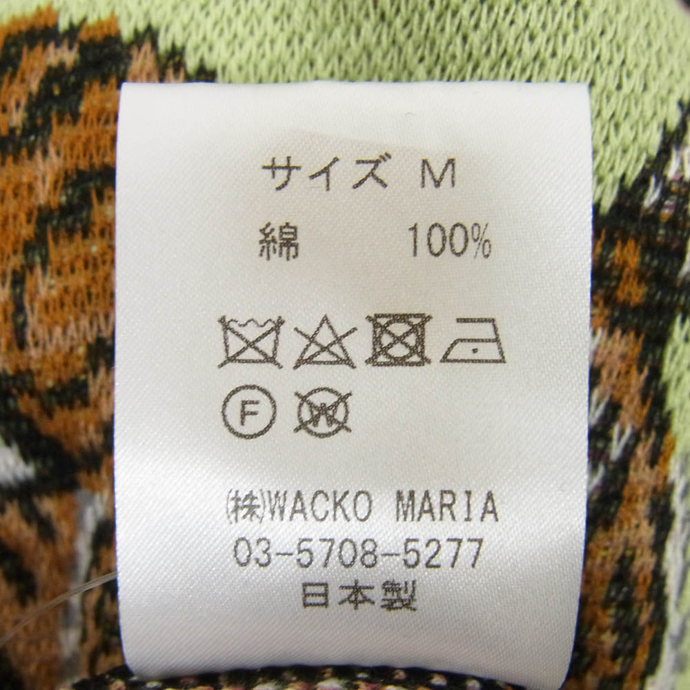 WACKO MARIA ワコマリア 24SS Tim Lehi Jacquard Cardigan ティムリーハイ タイガー デザイン コットン カーディガン ライトグリーン系 M【中古】
