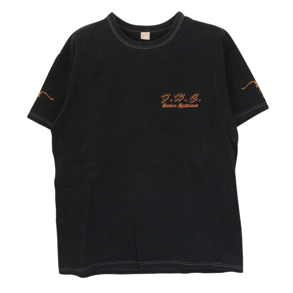 THE FLAT HEAD ザフラットヘッド BIKERS VINTAGE バック プリント 半袖 Tシャツ ブラック系 42【中古】