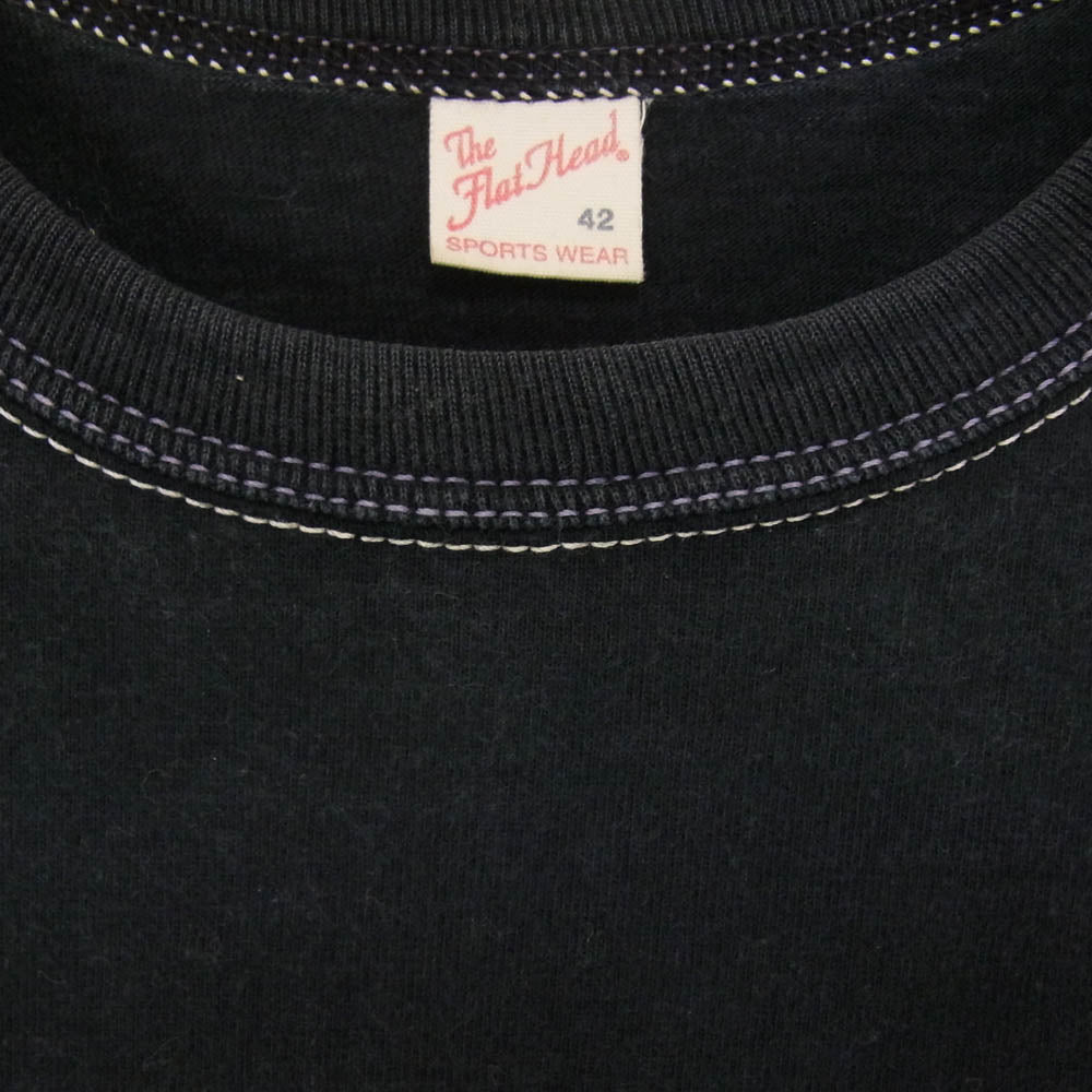 THE FLAT HEAD ザフラットヘッド BIKERS VINTAGE バック プリント 半袖 Tシャツ ブラック系 42【中古】