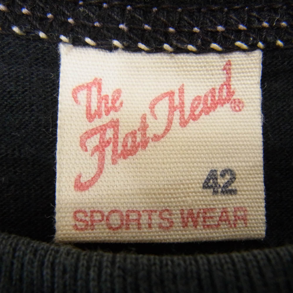THE FLAT HEAD ザフラットヘッド GRAND HERITAGE ロゴ バック プリント 半袖 Tシャツ ブラック系 42【中古】