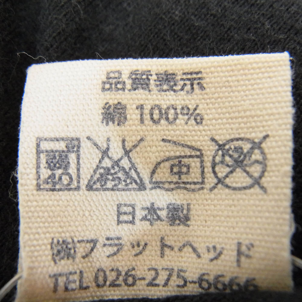 THE FLAT HEAD ザフラットヘッド GRAND HERITAGE ロゴ バック プリント 半袖 Tシャツ ブラック系 42【中古】