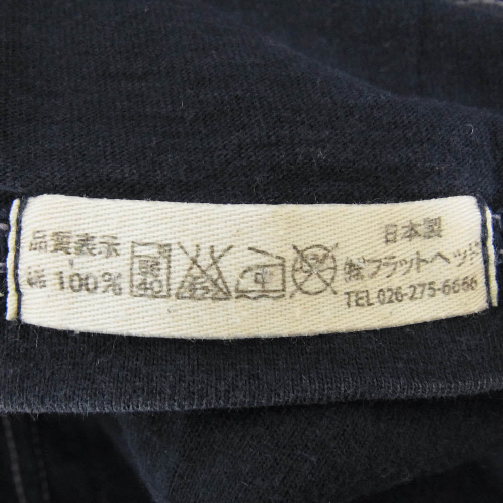 THE FLAT HEAD ザフラットヘッド MOTORCYCLE RACE モーターサイクル バック ロゴ 半袖 Tシャツ ネイビー系 42【中古】