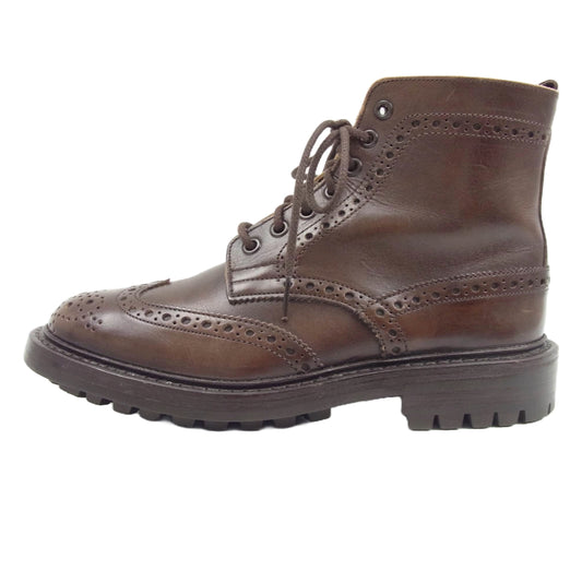 Tricker's トリッカーズ M2508 MALTON モールトン ウィリントン レザー カントリー ブーツ コマンドソール ダークブラウン系 6【中古】