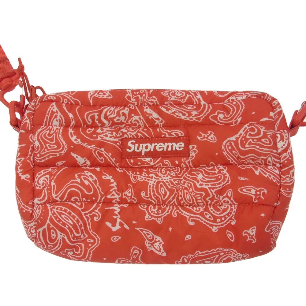 Supreme シュプリーム 22AW Puffer Side Bag パファー ペイズリー ボックスロゴ サイド ショルダー バッグ レッド系【中古】