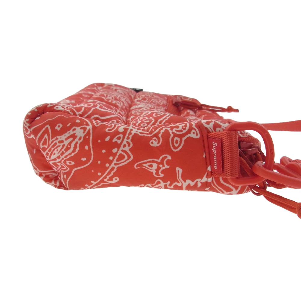 Supreme シュプリーム 22AW Puffer Side Bag パファー ペイズリー ボックスロゴ サイド ショルダー バッグ レッド系【中古】