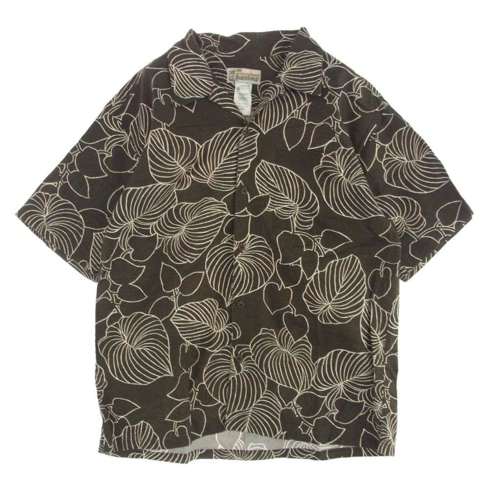 patagonia パタゴニア 52571S0 Pataloha パタロハ 00s 総柄 オーガニックコットン 半袖 アロハシャツ カーキ カーキ系 L【中古】