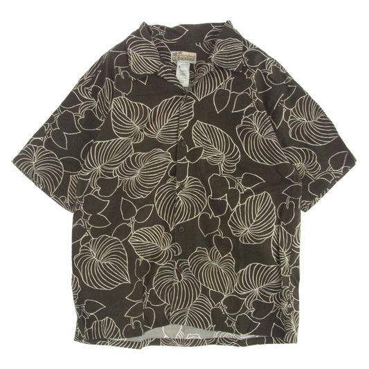 patagonia パタゴニア 52571S0 Pataloha パタロハ 00s 総柄 オーガニックコットン 半袖 アロハシャツ カーキ カーキ系 L【中古】