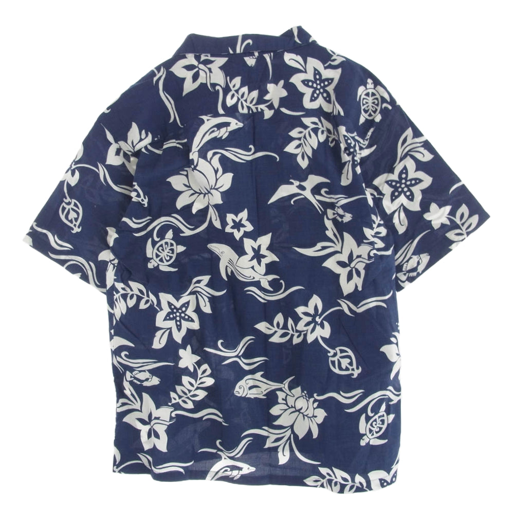patagonia パタゴニア 52571S0 Pataloha パタロハ 00s 総柄 オーガニックコットン 半袖 アロハシャツ ブルー ブルー系 ホワイト系 L【中古】