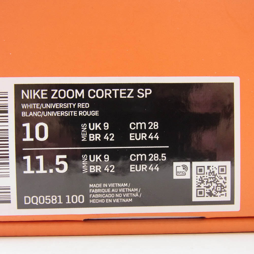 NIKE ナイキ DQ0581-100 × SACAI ZOOM CORTEZ SP WHITE AND UNIVERSITY RED サカイ ズーム コルテッツ ホワイト系 レッド系 ブルー系 28cm【美品】【中古】