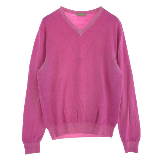 CRUCIANI クルチアーニ ウール Vネック ニット セーター ピンク系 48【中古】