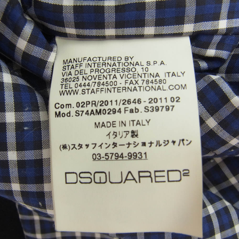 DSQUARED2 ディースクエアード 11AW S74AM0294 S39797 ダッフルコート ブラック系 46【中古】