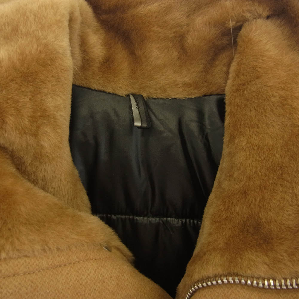 DIOR HOMME ディオールオム 09AW 9H3142930315 国内正規品 襟ムートン ハイネック メルトンウール 中綿 フィールドジャケット ブラウン系 44【中古】