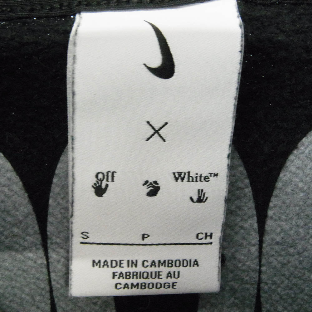 OFF-WHITE オフホワイト 22AW DN1760-010 × NIKE FLC HOODIE フリース プルオーバー パーカー フーディ ブラック系 S【中古】